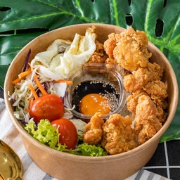 ข้าวหน้าไก่คาราเกะไข่ดอง