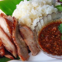 คอหมูย่าง + ข้าวเหนียว
