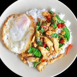 กะเพราหมูชิ้น