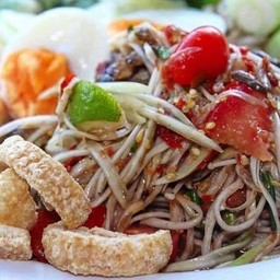 ตำซั่วใส่แคบหมูนัวสุดๆต้องจัด