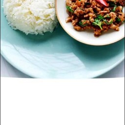 ข้าวหมูกรอบผัดน้ำพริกเผา