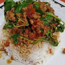 ข้าวกะเพราหมูนุ่ม