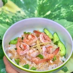 ข้าวแห้งกุ้ง +ฟรีน้ำซุป