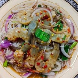 ยำขนมจีนกุ้งสด