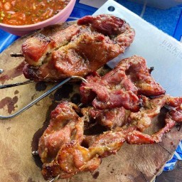 ข้าวเหนียวหมูย่าง&ขนมครกใบเตย