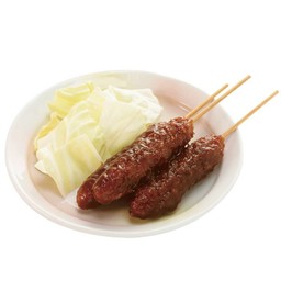 หมูเสียบไม้ทอดราดซอสมิโซะ