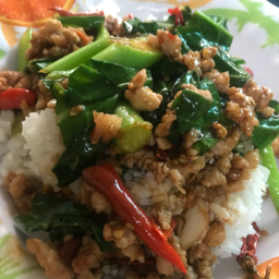 คะน้าหมูสับ