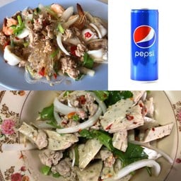 ยำหมูยอ+ยำวุ้นเส้น แถมฟรีเป๊ปซี่