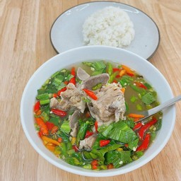 [เซตอิ่มแซ่บ] ต้มแซ่บเล้ง + ข้าวสวย