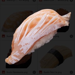 ข้าวปั้นหน้าท้องปลาแซบลม่อน