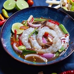 ยำกุ้งสด ไหลบัว