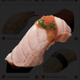 ข้าวปั้นหน้าปลาเเซลม่อนย่างซอสไซเคียว
