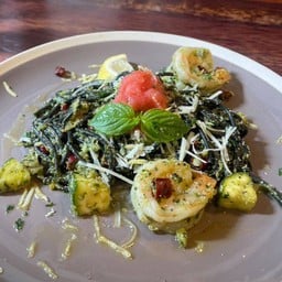 พาสต้าสไปซี่ เลโมเน่ เพสโต้ เมนไทโกะ กุ้งและซูกีนี่