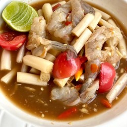 ตำปลาร้าไหลบัวกุ้ง