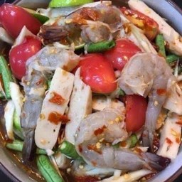 ตำหมูยอกุ้งสด