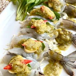 กุ้งแช่น้ำปลาราดวาซาบิ