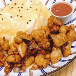 ข้าวไข่ข้น อกไก่กระเทียม