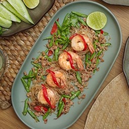 เส้นหมี่ผัดกะปิกุ้ง