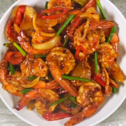 ข้าวกุ้งผัดน้ำพริกเผาไข่เค็ม