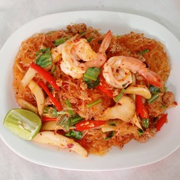 ผัดเส้นหมี่ขาว ต้มยำ  (โปรดเลือกเนื้อสัตว์ )