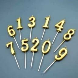 เทียนตัวเลข 0-9 สีทอง