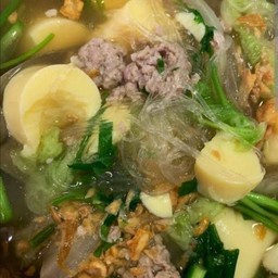 แกงจืดหมูสับวุ้นเส้นเต้าหู้ไข่