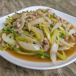 หมูผัดพริกหยวก+ข้าวสวย