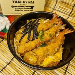 Ebi Katsudon (ข้าวหน้ากุ้งทอดไข่ตุ๋น)