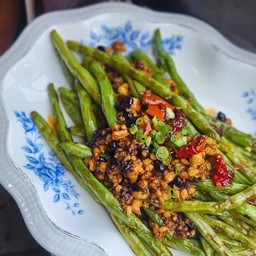 วีแกนผัดถั่วแขกซอสเกาหลี