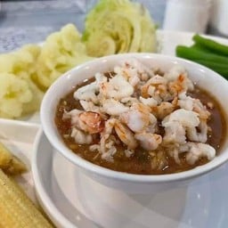 น้ำพริกกุ้งสด+ผักลวก