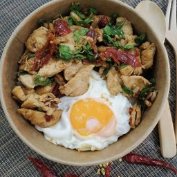 กะเพราไก่(ไม่รวมไข่ดาว)