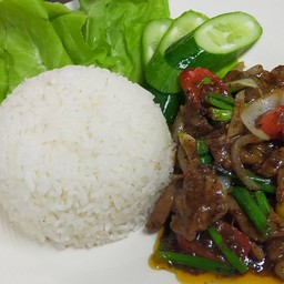 ข้าวหมูย่างพริกไทยดำ