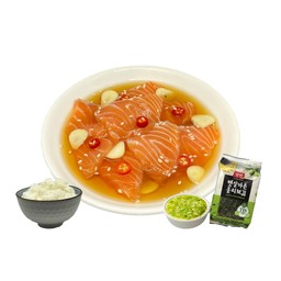 ชุดคอมโบ เเซลมอนดองเกาหลี (ข้าวญี่ปุ่น+สาหร่าย)