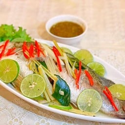 ปลากะพง(ตัว)นึ่งมะนาว