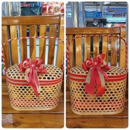 ส้มคัดพิเศษตะกร้าหวายทรงรี