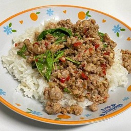 กะเพราพริกสด ราดข้าว