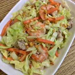 ผัดกะหล่ำใส้กุ้ง