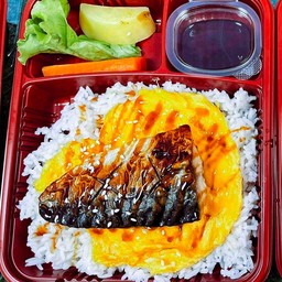 ปลาซาบะ+ไข่ข้น+ซอสเทอริยากิ