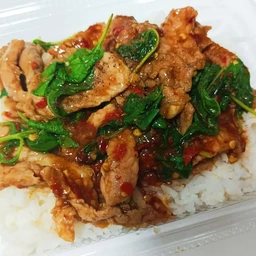 ข้าวกระเพราหมูชิ้น
