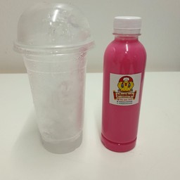 นมชมพู + น้ำแข็ง