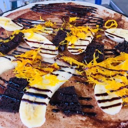 เครปฝอยทองกล้วยหอมบราวนี่