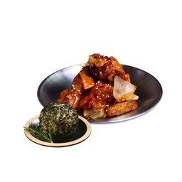 Korean Chicken Set 3 ข้าวปั้นสาหร่าย + ไก่ทอดกันปุง ไม่มีกระดูก 5 ชิ้น