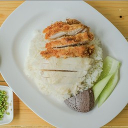 ข้าวมันไก่ต้ม+ทอด