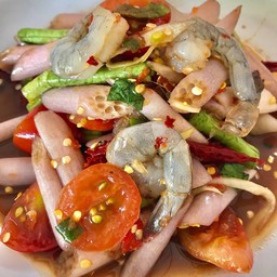 ตำสายบัวกุ้งสด