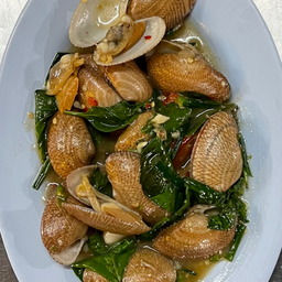 หอยลายผัดโหระพา