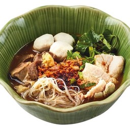 TSE3 น้ำตกหมูตุ๋น (หมูตุ๋น, ลูกชิ้น, หมูสด) BRAISED PORK, PORK BALL AND SLICED PORK