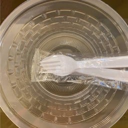 ชามพลาสติก+ช้อนส้อม