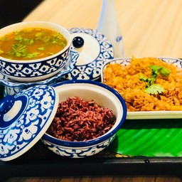 เซตต้มยำปลากระพง-ไข่เจียวฟู