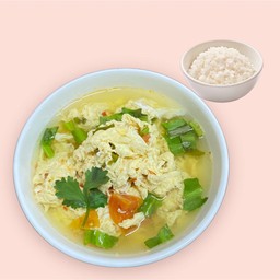 ต้มยำไข่น้ำ+ข้าวหอม
