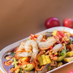 ตำข้าวโพดกุ้งสด